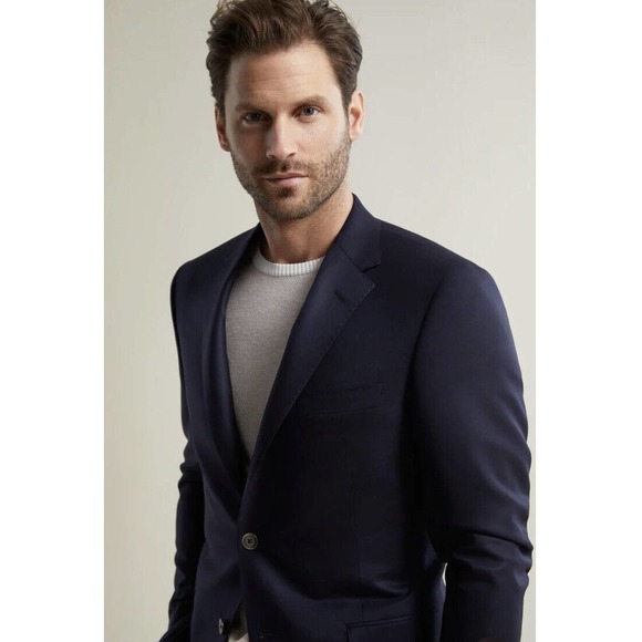 Samuelsohn Performance Wool Sport Coat Blazer 2 Button SB Gable Mens 48-42 Long - Picture 2 of 10